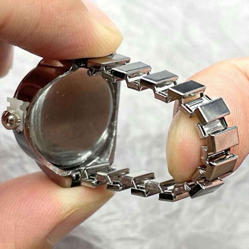 Silver Floral Quartz Ring Watch - Picture 5 of 5